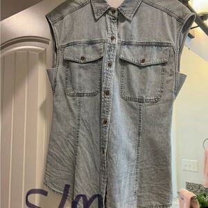Dear John Gray Sleeveless Denim Top